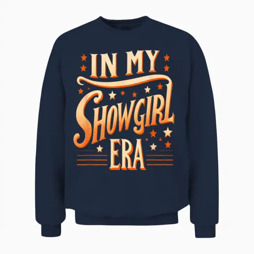 Vintage Showgirl Shirt for Youth Girls Women Unisex Sweatshirt in Navy