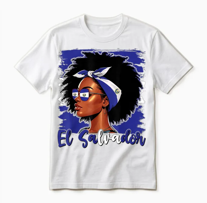 Fille Salvadorienne Drapeau Du Salvador Fière Salvadorena Femmes Unisex T-Shirt in White