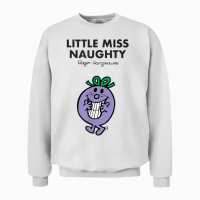 Mr. Men Little Miss Naughty Unisex Sweatshirt - White
