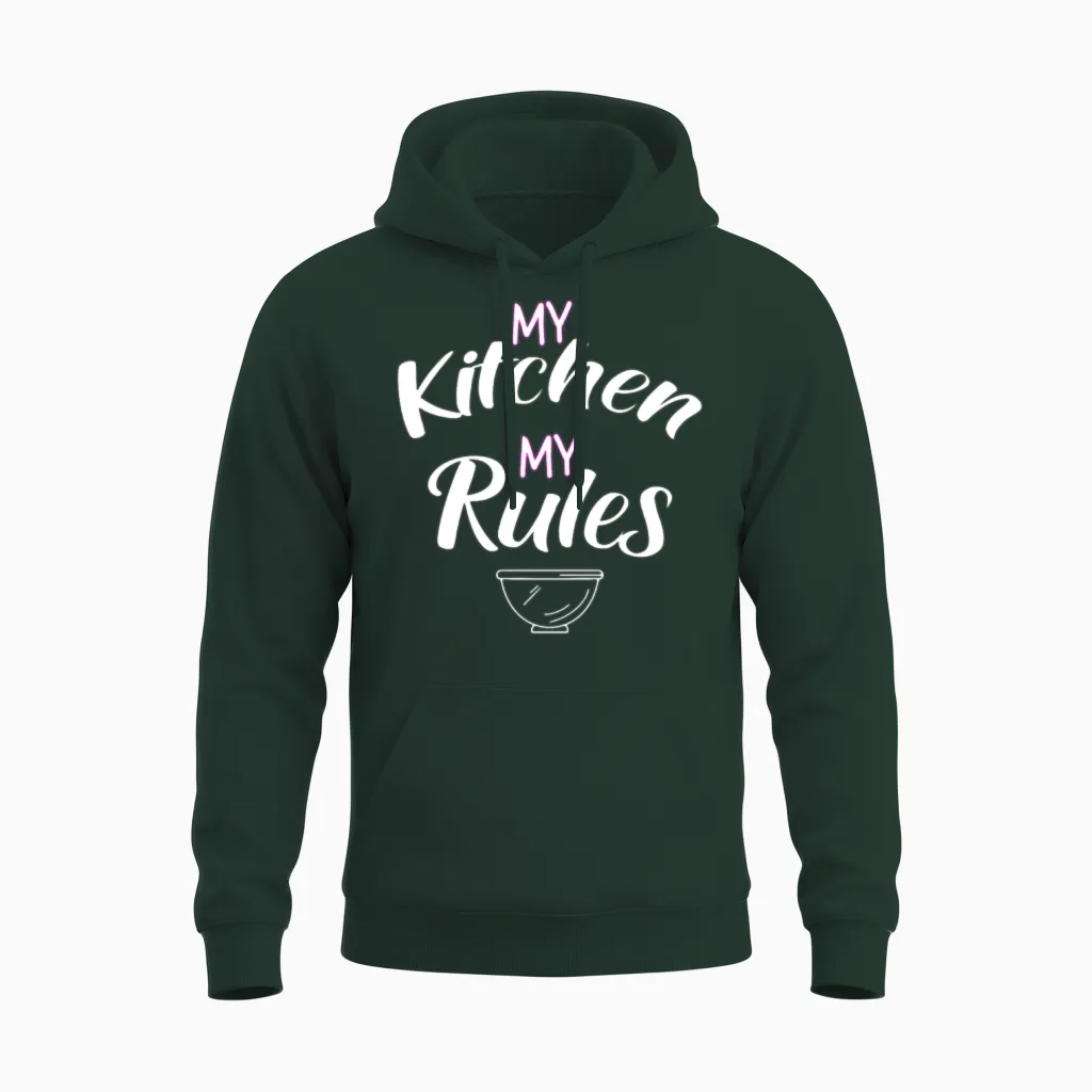 My Kitchen My Rules Bakers Cooking Unisex Hoodie in Forest