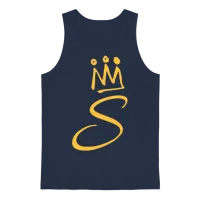 Letter S Unisex Tank Top - Navy – 1