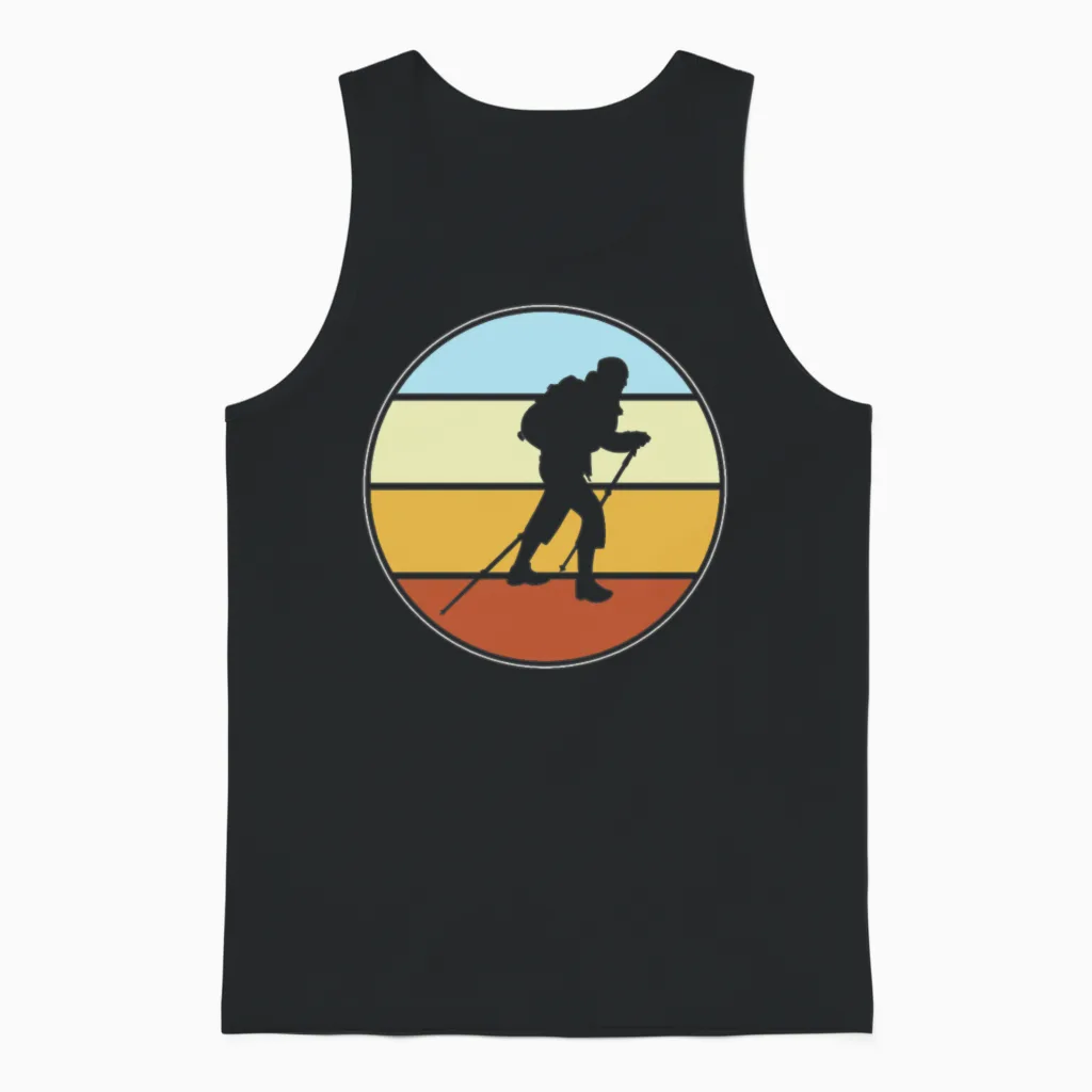 Hiking Retro & Outdoors Gift Unisex Tank Top in Black
