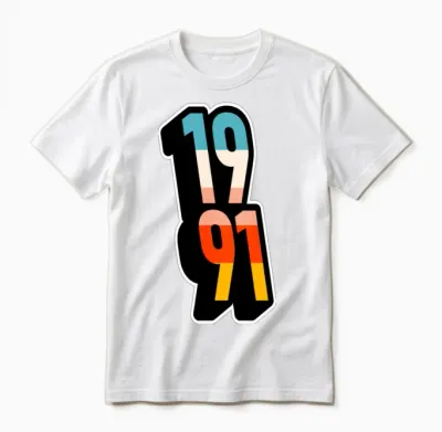1991 Retro Stripes Unisex T-Shirt - White