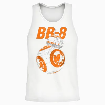 Star Wars Bb-8 Portrait Logo T-Shirt, White, S Unisex Tank Top - White