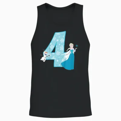 Frozen Elsa 4 Geburtstag Unisex Tank Top - Black