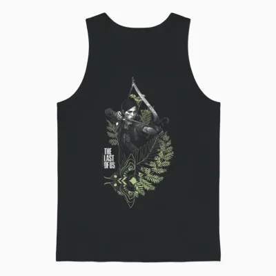 The Last of Us Ellie with Moth and Leaves Video Game Unisex Tank Top - Black
