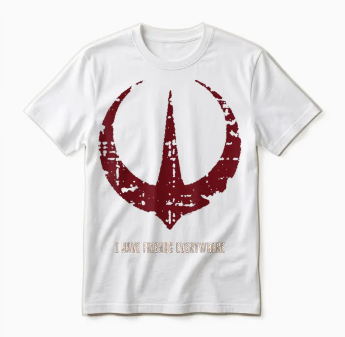 Star Wars Andor I Have Friends Everywhere Quote Rebel Logo Unisex T-Shirt in White