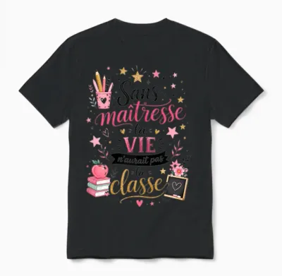 Gift Teacher School End of Year Original Humour La Classe Unisex T-Shirt - Black