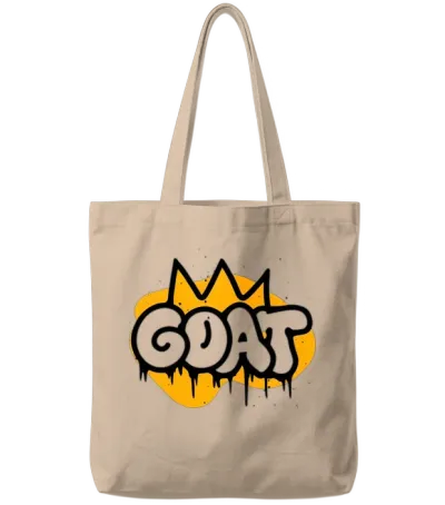 Minimalist Graffiti Art Featuring Bold Goat Tote Bags - Natural
