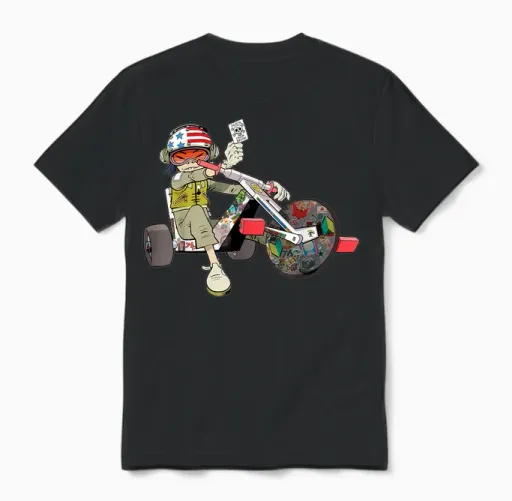 Gorillaz Noodles Trike Unisex T-Shirt in Black