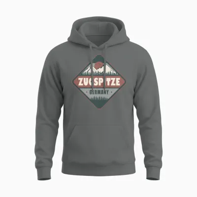 Zugspitze Germany Vintage Hiking Design Unisex Hoodie - Graphite Heather