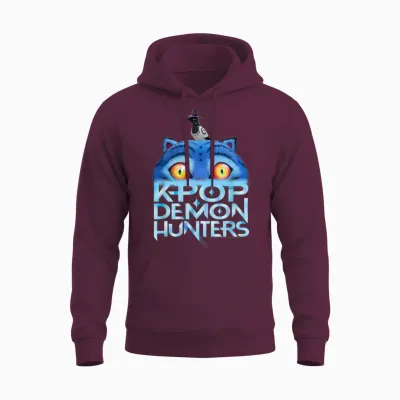 Kpop Demon Hunters Derpy Sinking Officially Licensed Unisex Hoodie - Maroon