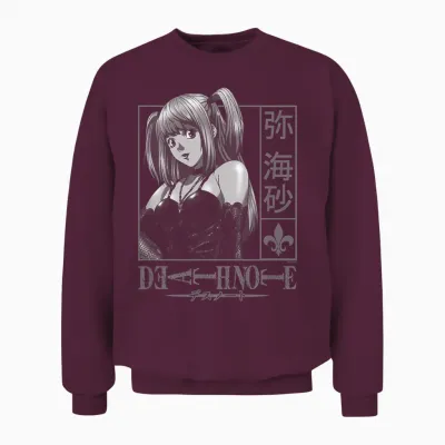 Death Note Misa Kanji Frame Anime Unisex Sweatshirt - Maroon