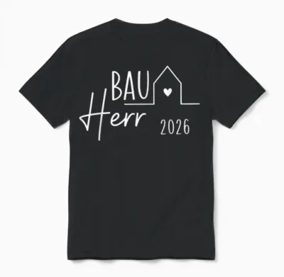 Bauherr 2026 Hausbau Unisex T-Shirt - Black