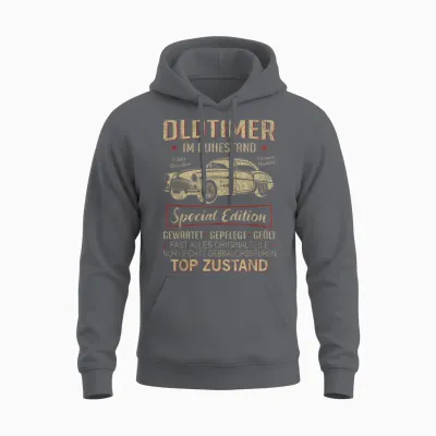 Oldtimer Im Ruhestand Pensionär Rente Rentner Spruch Unisex Hoodie - Charcoal