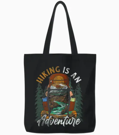 Hiking - Hiking Is an Adventure Tote Bags - Black