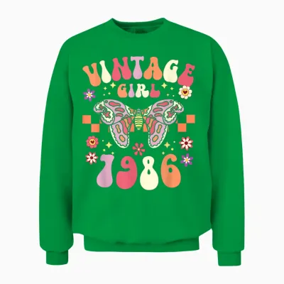 40 Years Vintage Woman Birthday 1986 Unisex Sweatshirt - Irish Green