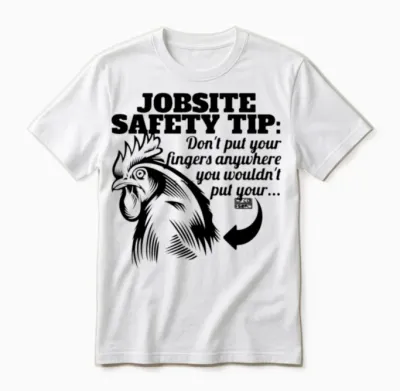 Funny Jobsite Safety Tip Unisex T-Shirt - White