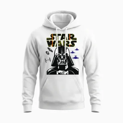 Kinder Star Wars Darth Vader Comp Logo Unisex Hoodie - White