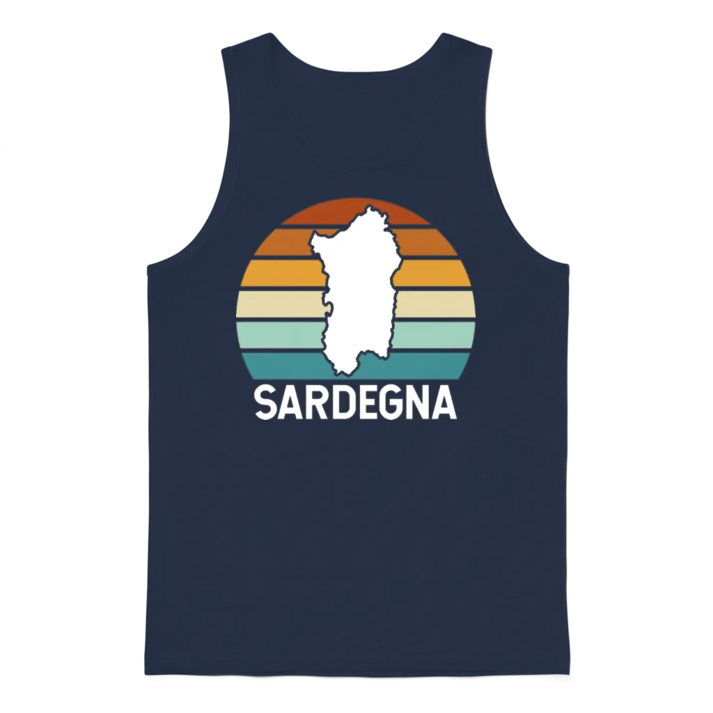 Retro Sardegna Unisex Tank Top - Navy