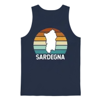 Retro Sardegna Unisex Tank Top - Navy – 1