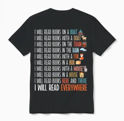 I Will Read Books on a Boat & Everywhere Reading Book Unisex T-Shirt - Black