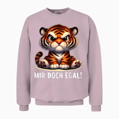 Mir Doch Egal Tiger Outfit Lustiger Spruch Frecher Tiger Unisex Sweatshirt - Light Pink