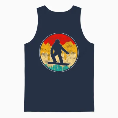 Snowboarding Retro Unisex Tank Top - Navy