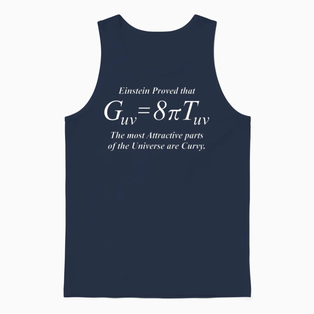 Einstein Field Equation (humor, White for Dark Unisex Tank Top in Navy