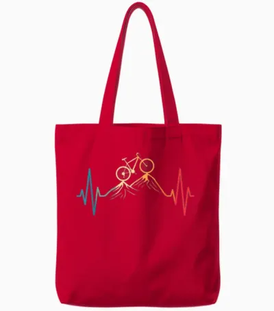 Herzschlag Fahrrad Radfahrer Mountainbike Radsport Herren Tote Bags - Red