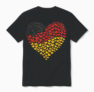 Deutschland Flagge - Herz Aus Leidenschaft Für Deutschland Unisex T-Shirt - Black