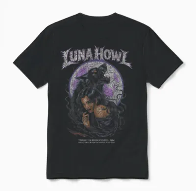 Poster Loup-Garou En Métal - Dark Fantasy Gothic Moon Unisex T-Shirt - Black