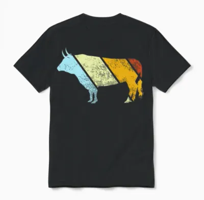 Bull Retro Unisex T-Shirt - Black
