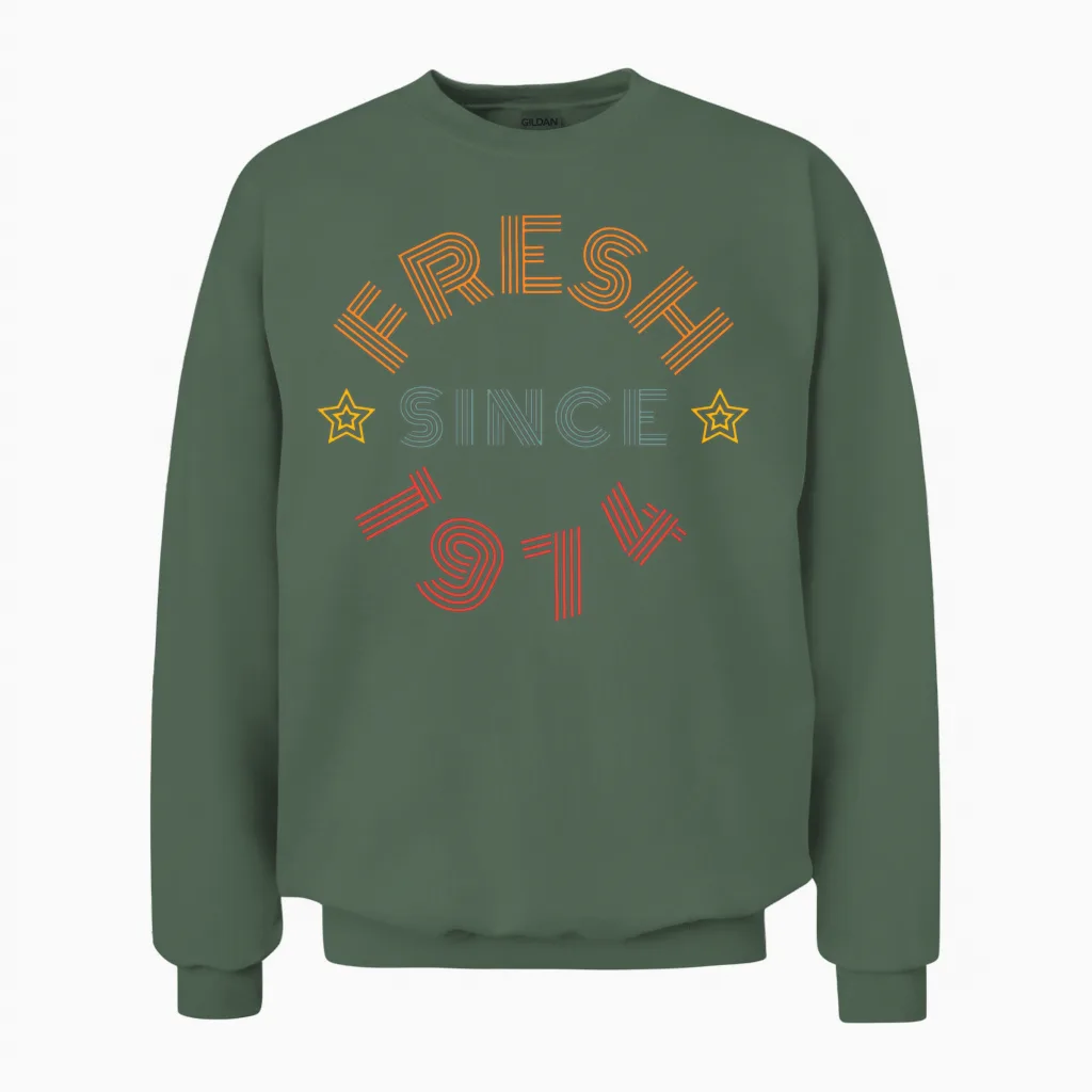 Fresh Since 1974 Unisex Sweatshirt in Military Green