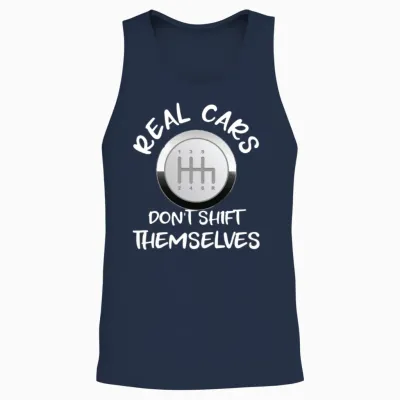 Real Cars Don't Shift Themselves Gift Unisex Tank Top - Navy