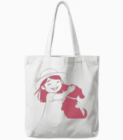 Hugging the Dog Tote Bags - White