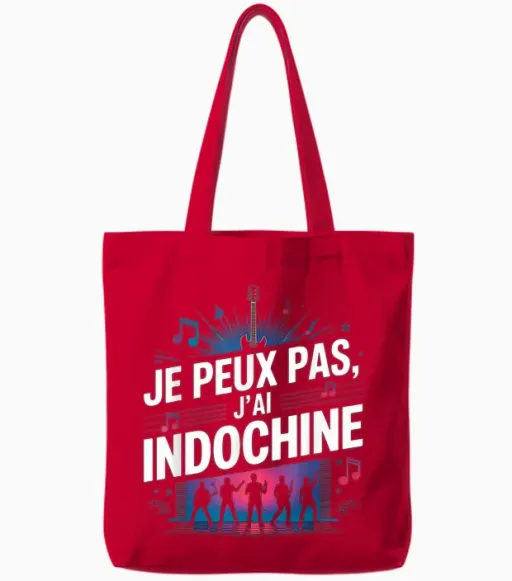 Je Peux Pas J'ai Fan Indochine Man Woman Child Concert Tote Bags in Red