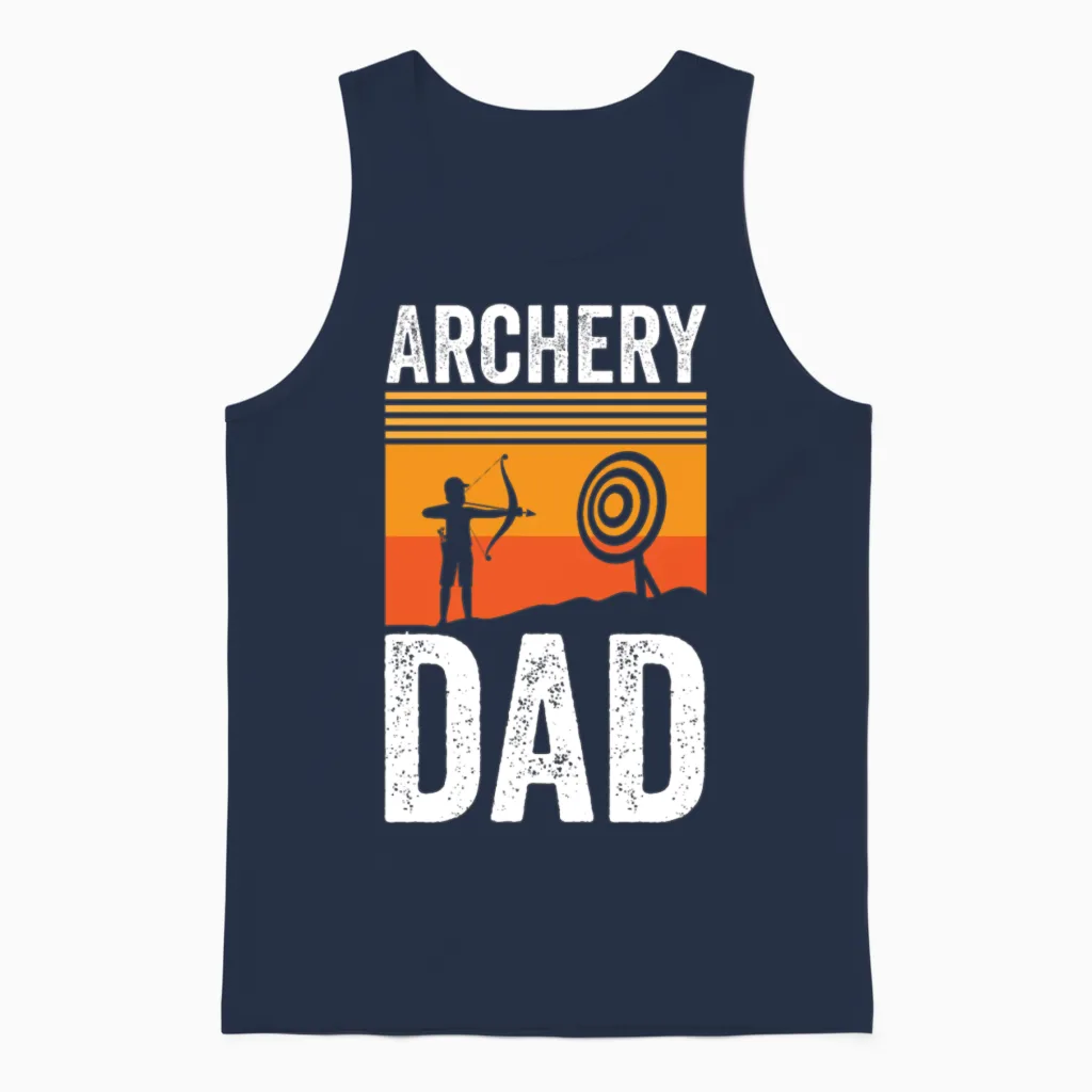 Archery Dad Retro Vintage Unisex Tank Top in Navy