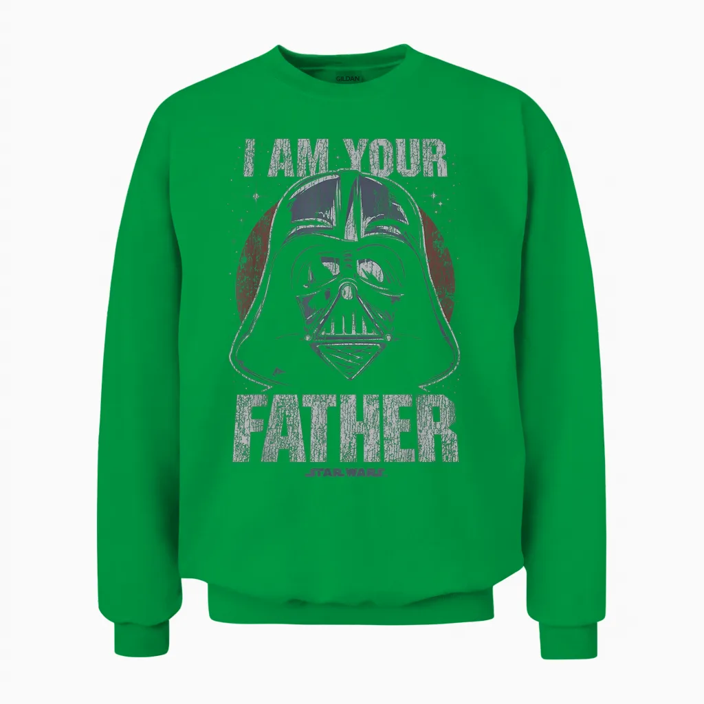 Star Wars Darth Vader I Am Your Father Dark Portrait Disney+ Unisex Sweatshirt in Irish Green