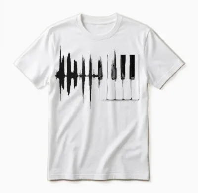 Piano Shirt Klavier T-Shirt Tasten Klaviertasten Flügel Unisex T-Shirt - White