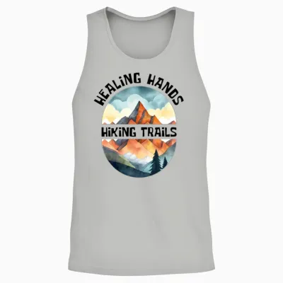 Healing Hands, Hiking Trails Unisex Tank Top - Ash