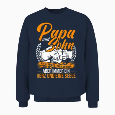 Papa Und Sohn Vater Sohn Partner Look Spruch Vatertag Unisex Sweatshirt - Navy
