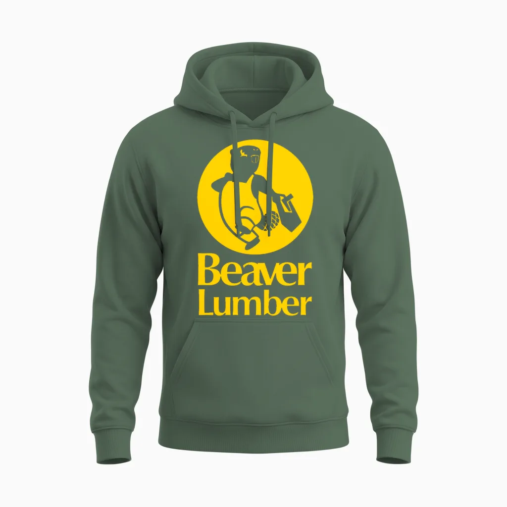 Beaver Lumber Unisex Hoodie in Military Green