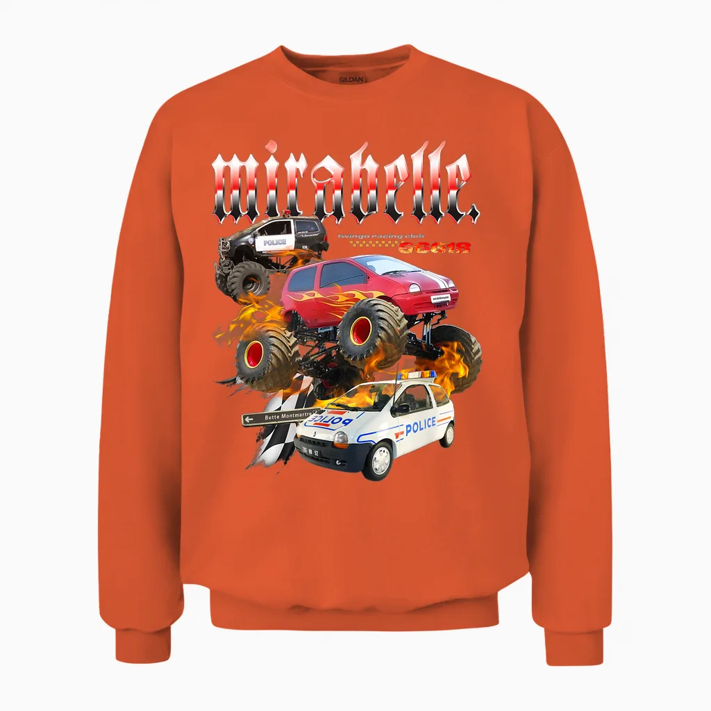 Club De Race Twingo T-Shirt, Black, S Unisex Sweatshirt in Orange