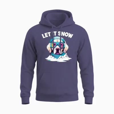 Dog with Ski Goggles Snow Snowfall for a Dog Unisex Hoodie - Heather Sport Dark Navy