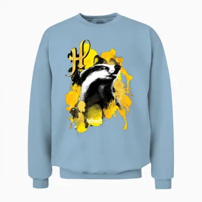 Harry Potter Hufflepuff Badger Unisex Sweatshirt - Light Blue