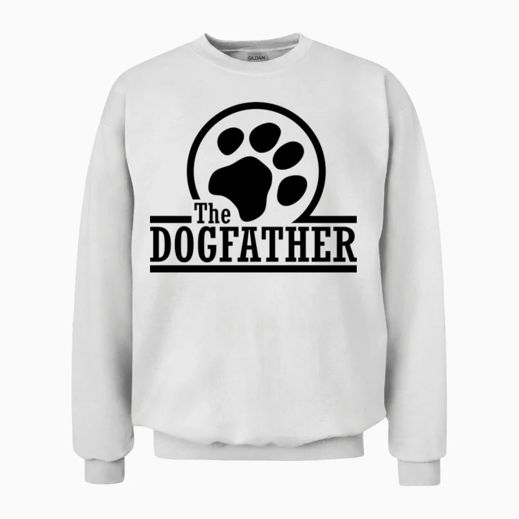 The Dogfather Unisex Sweatshirt in White