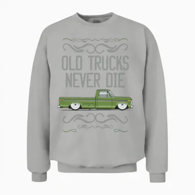 Old Trucks Limestone Green Unisex Sweatshirt - Ash