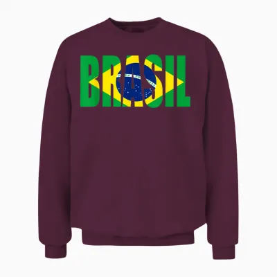 Brasilien Männer Frauen Kinder Kinder Brasilianische Bandeira Do Brasil Unisex Sweatshirt - Maroon