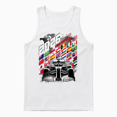 Racing Car Calendar 2026 Circuit Schedule Places Men Women Unisex Tank Top - White